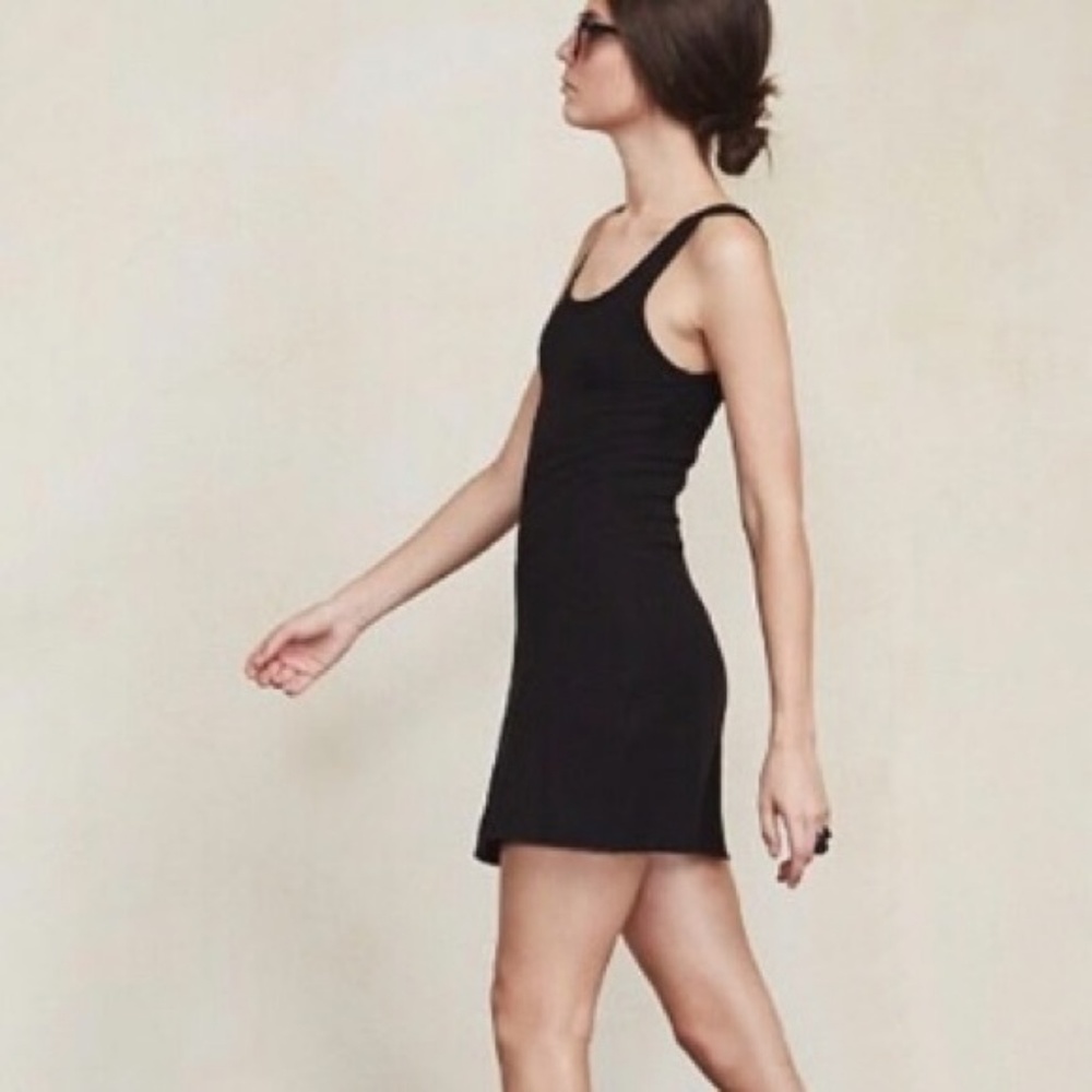 Reformation black rib tank dress